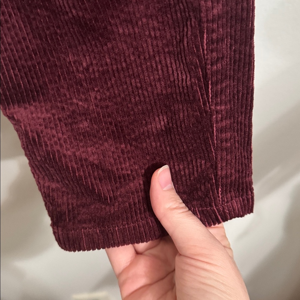 PAIGE Hoxton Ankle Burgundy Red Corduroy Pants size 29 - Picture 9 of 12